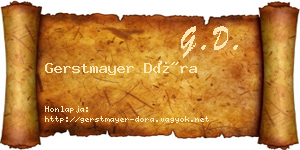 Gerstmayer Dóra névjegykártya